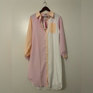 Andree By Unit Oversized Striped Minimalist Casual Preppy Shirt Dress